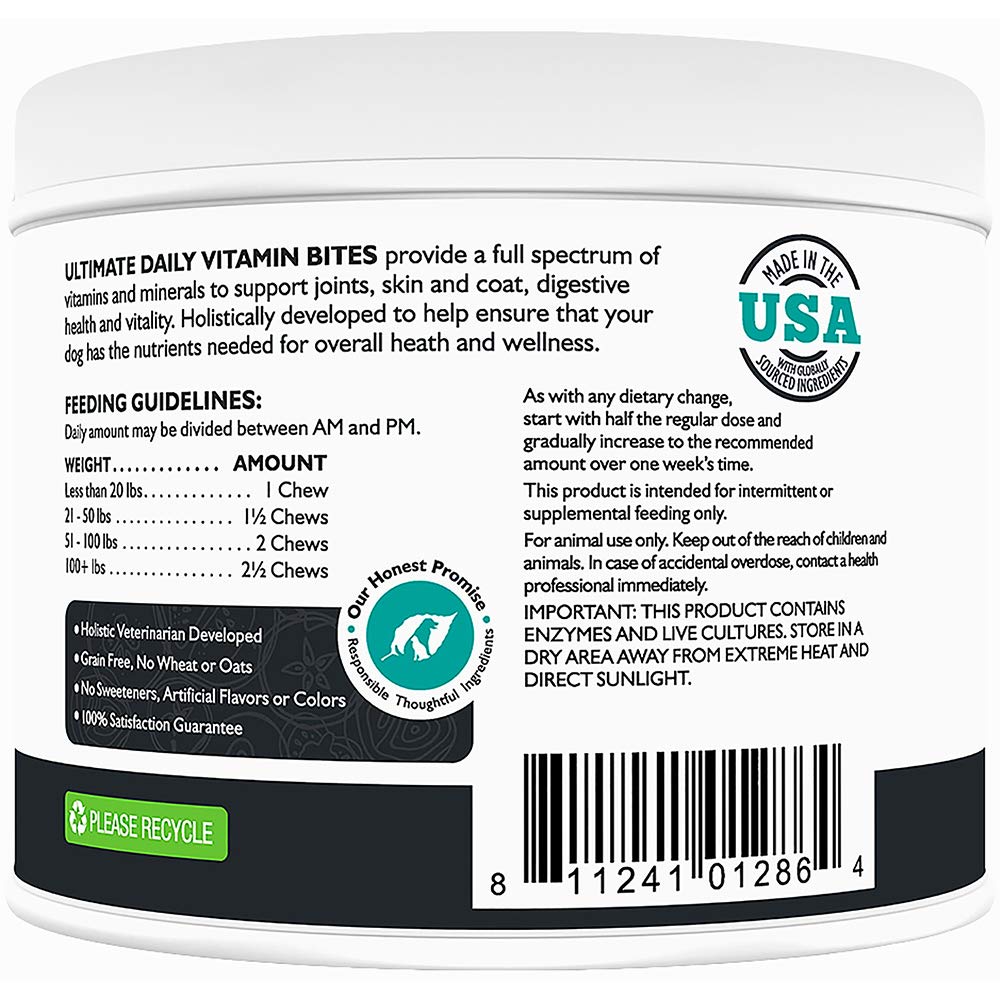 Only Natural Pet Ultimate Daily Vitamins, pelaje saludable y piel hidratada.