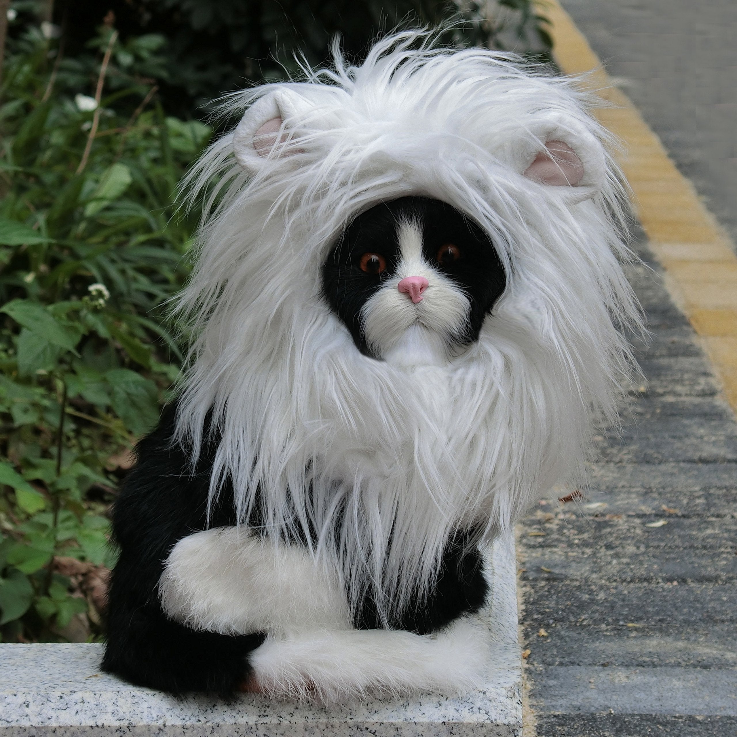 Onmygogo accesorio león para gato, peluche suave y seguro