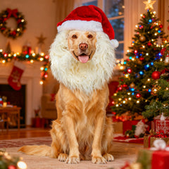 Onmygogo disfraz perrito Santa Claus talla M, ideal para fiestas y sesiones de fotos.