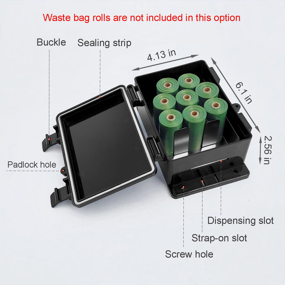 Onybte dispensador-bolsas-perro-durabilidad-abs, resistente a clima extremo.
