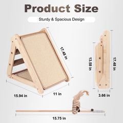 Oroonoko escalera-sisal para gato en diseño triangular ofrece juego seguro.