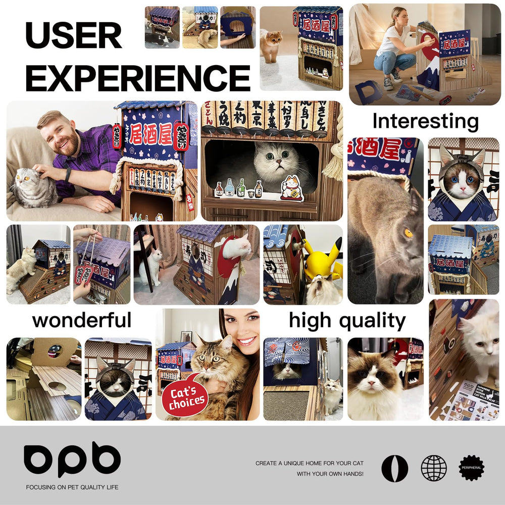 opbodqo casa gato carton rascador inclinado derecha: afilan uñas de forma cómoda