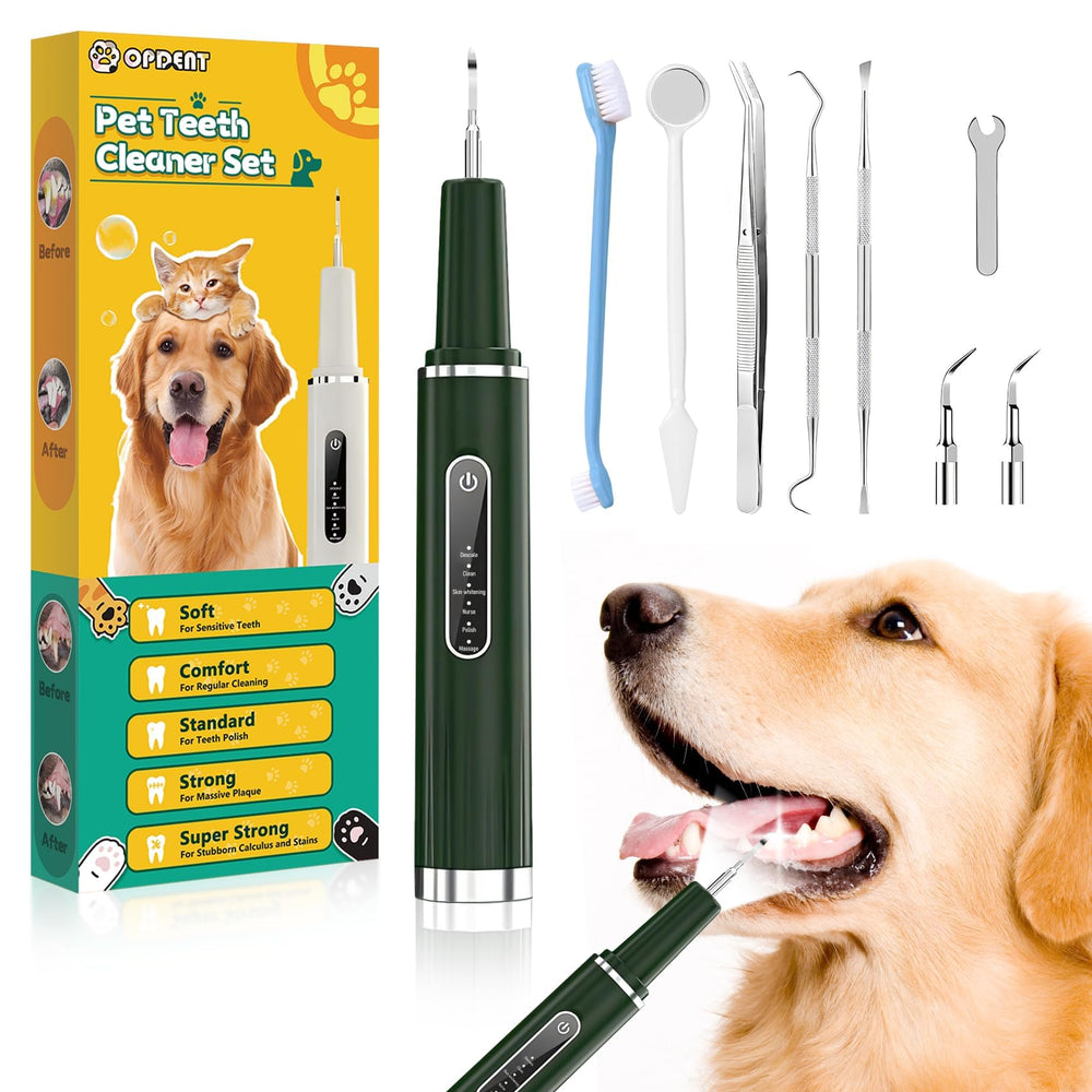 Opdent limpiador dental ultrasónico para perros con luz integrada facilita la revisión de la boca