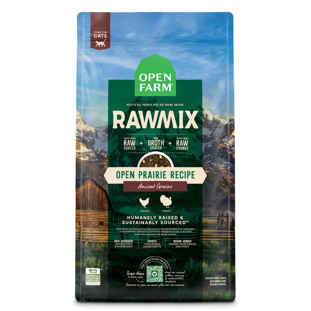 Open Farm RawMix seco para gatos, bolsa de 2,25 lb, proteína concentrada.