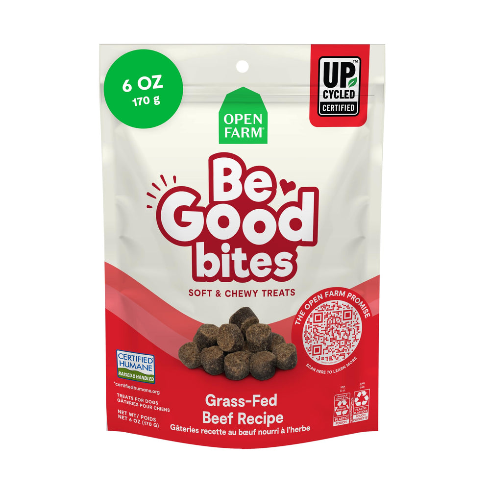 Open Farm Be Good Bites: bolsa cerrada para conservar sabor y frescura.