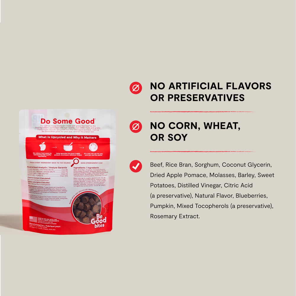 Open Farm Be Good Bites: bolsa reutilizable que mantiene la frescura entre tomas.