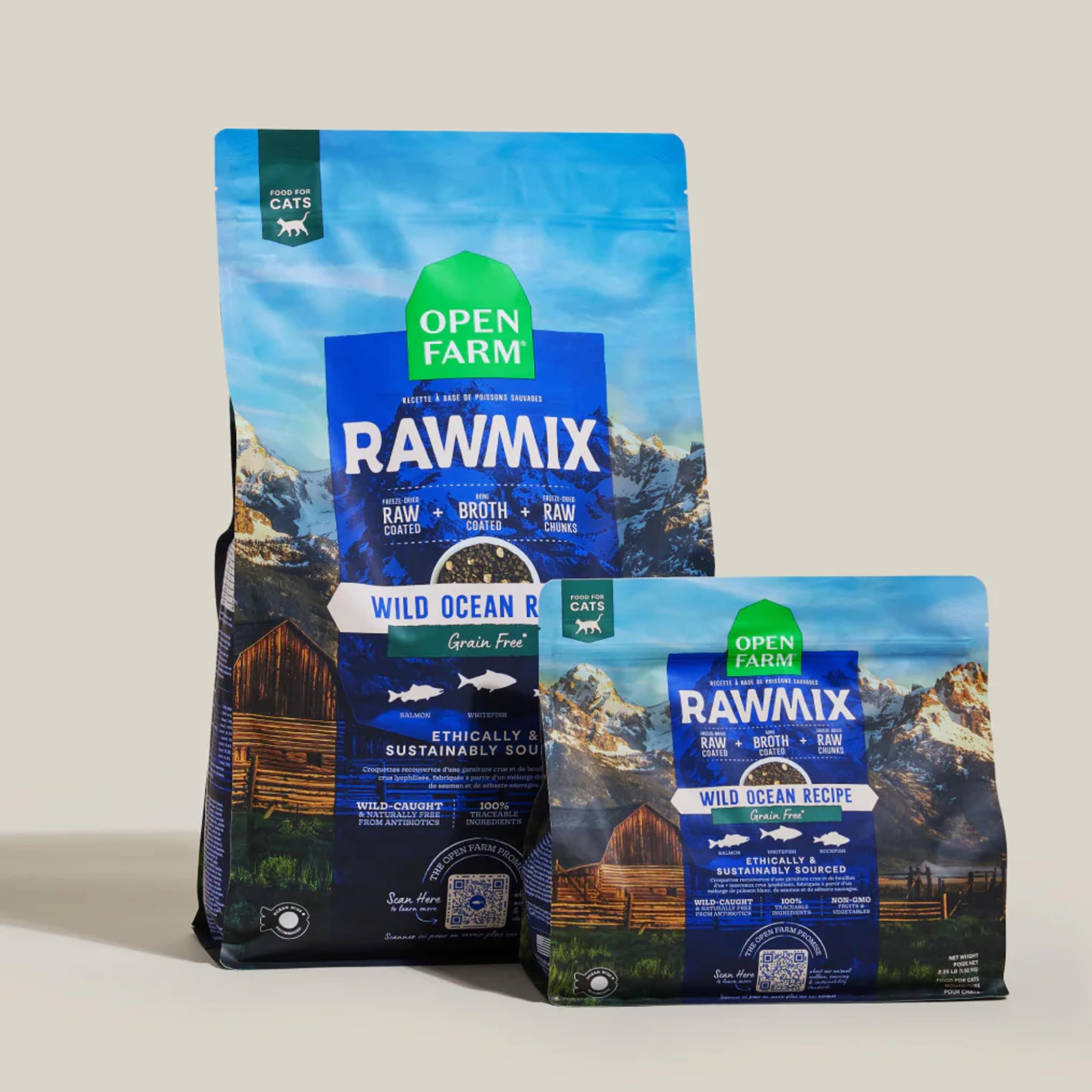 Open Farm RawMix: certificado de bienestar animal para prácticas responsables.