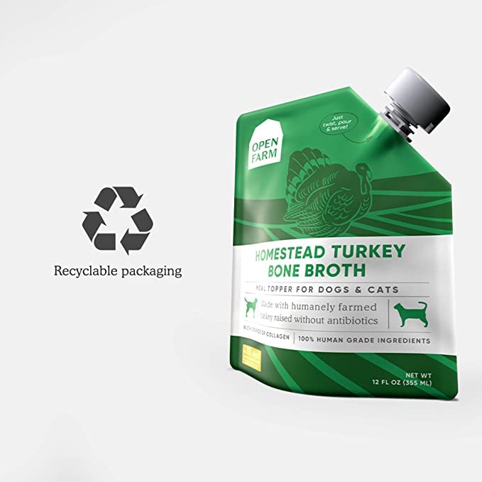 Open Farm Caldo de Huesos de Pavo para perros y gatos en cada comida.