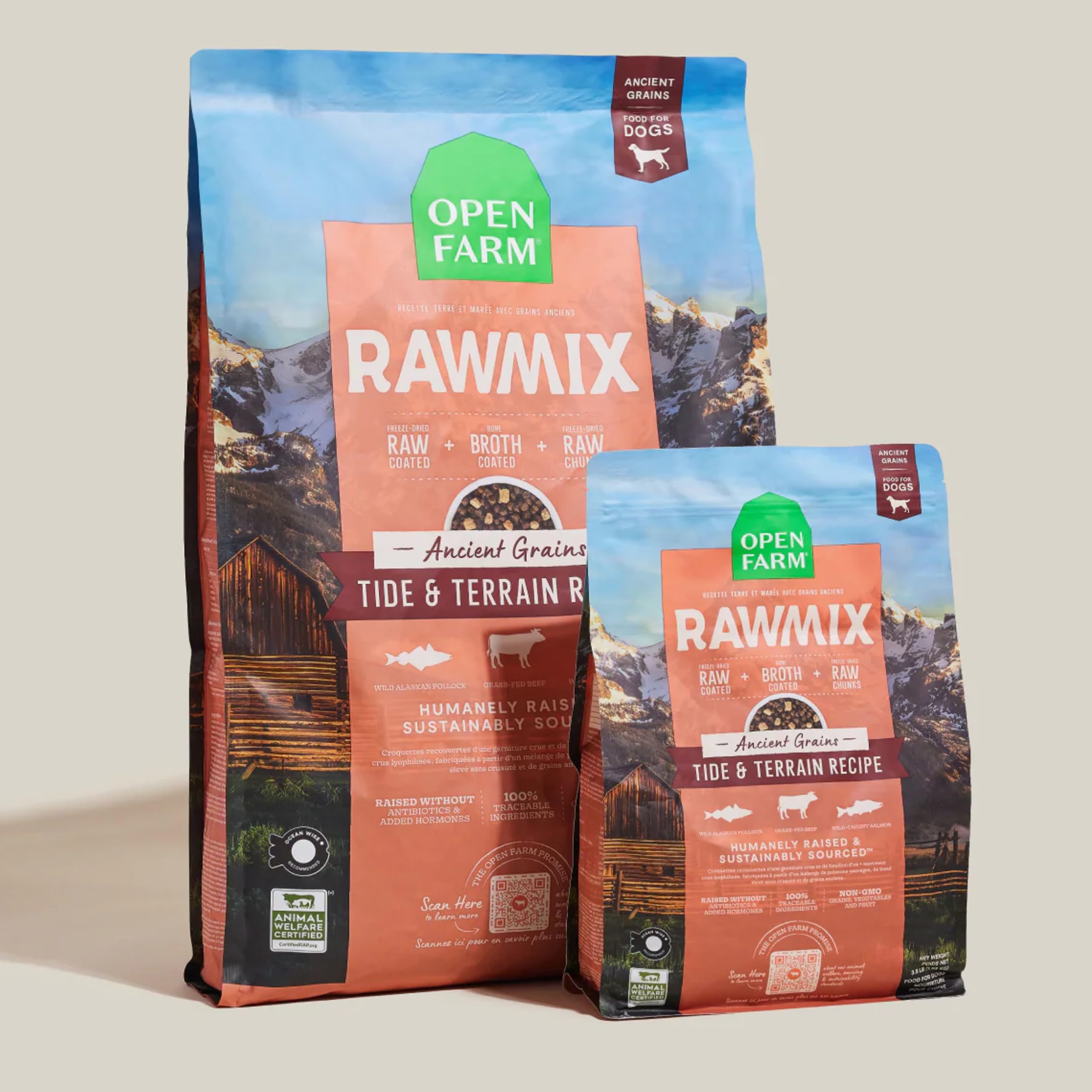 Open Farm comida para perros activos lista para servir cada día.