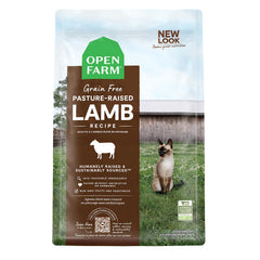Open Farm cordero criado en pastura, croquetas para gato con proteína de alta calidad.