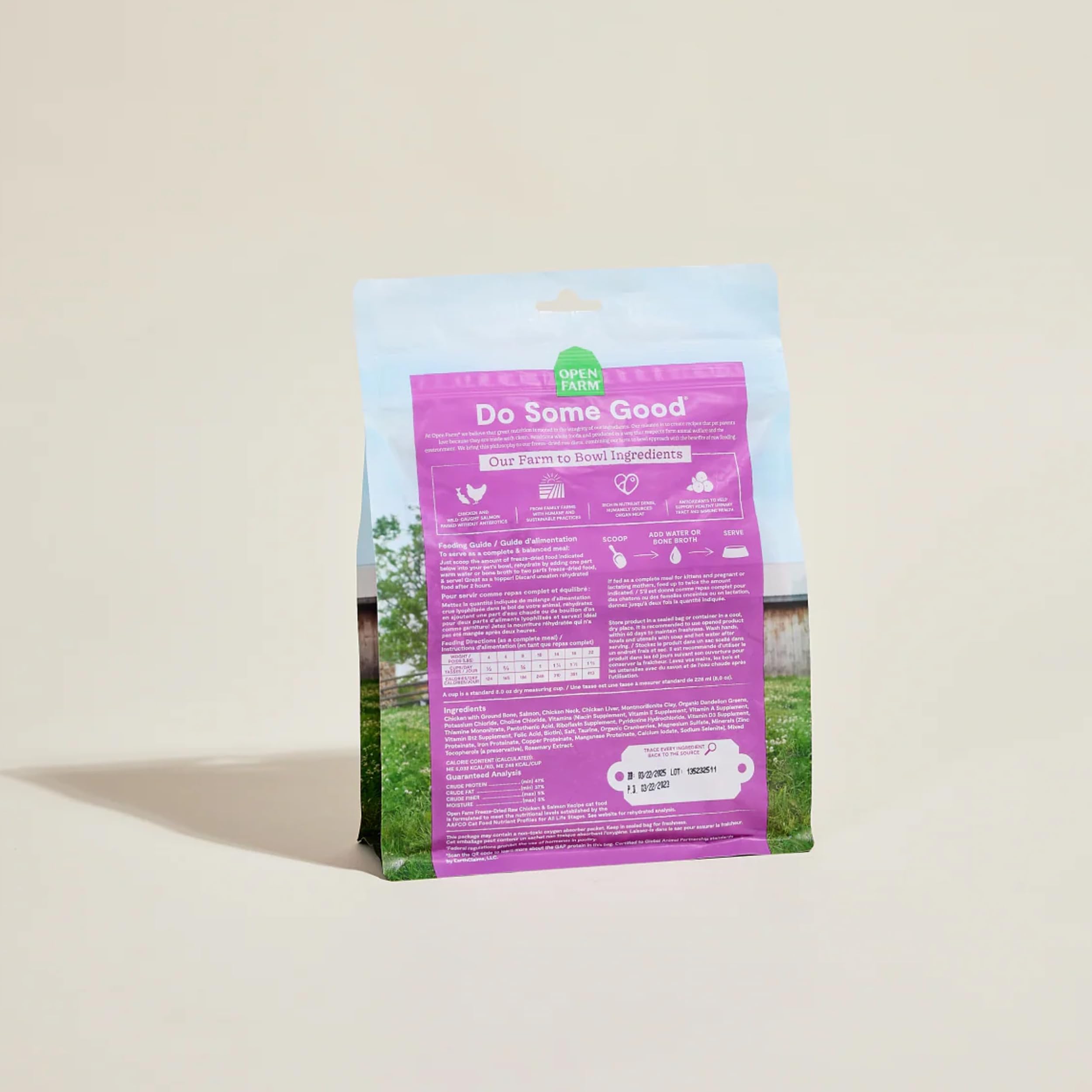 Open Farm Gato Ingredientes Limpios y Trazables: confianza diaria.
