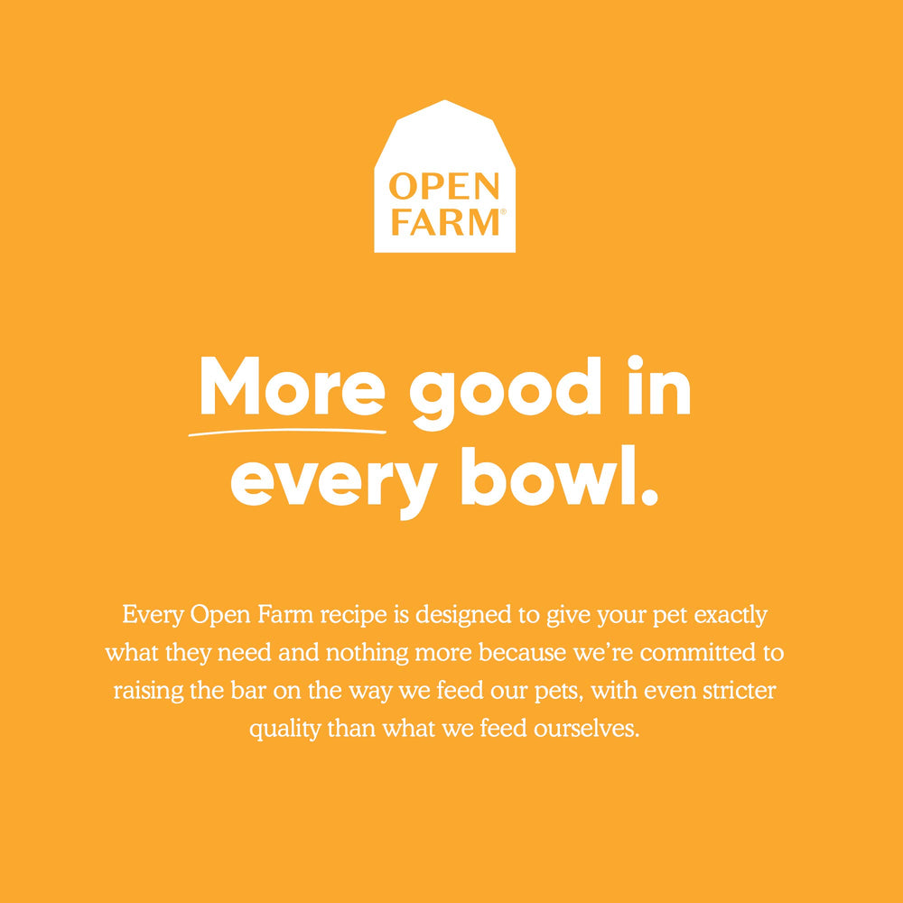 Open Farm ingredientes naturales sin artificiales, ideal para complementar las comidas de mascotas