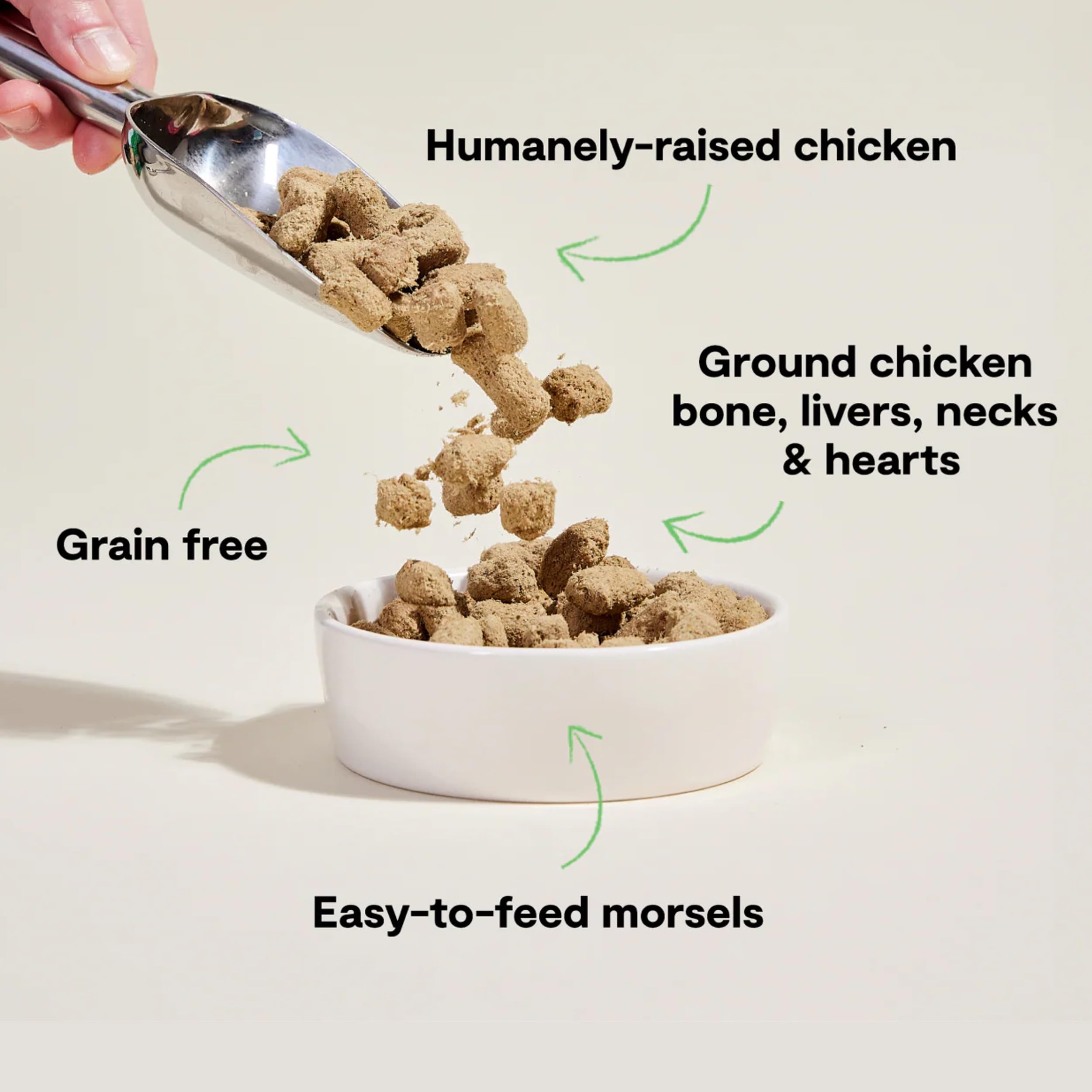 Open Farm ingredientes naturales visibles para perros, con superalimentos y nutrientes.