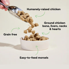 Open Farm ingredientes naturales visibles para perros, con superalimentos y nutrientes.