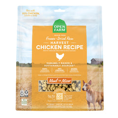 Open Farm mordiscos deshidratados de pollo, snack proteico para perros.