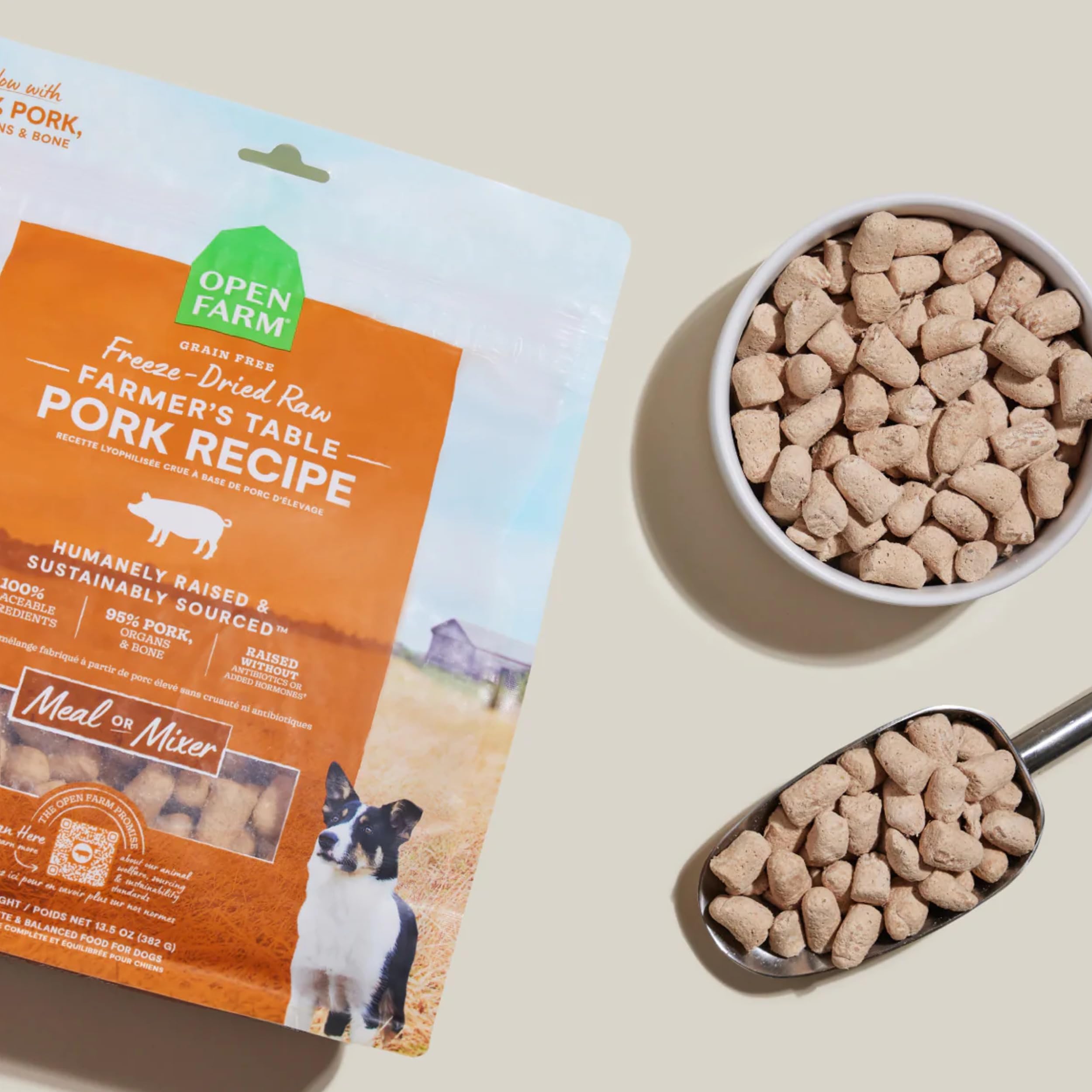 Open Farm nutrición completa con probióticos para la digestión y bienestar.
