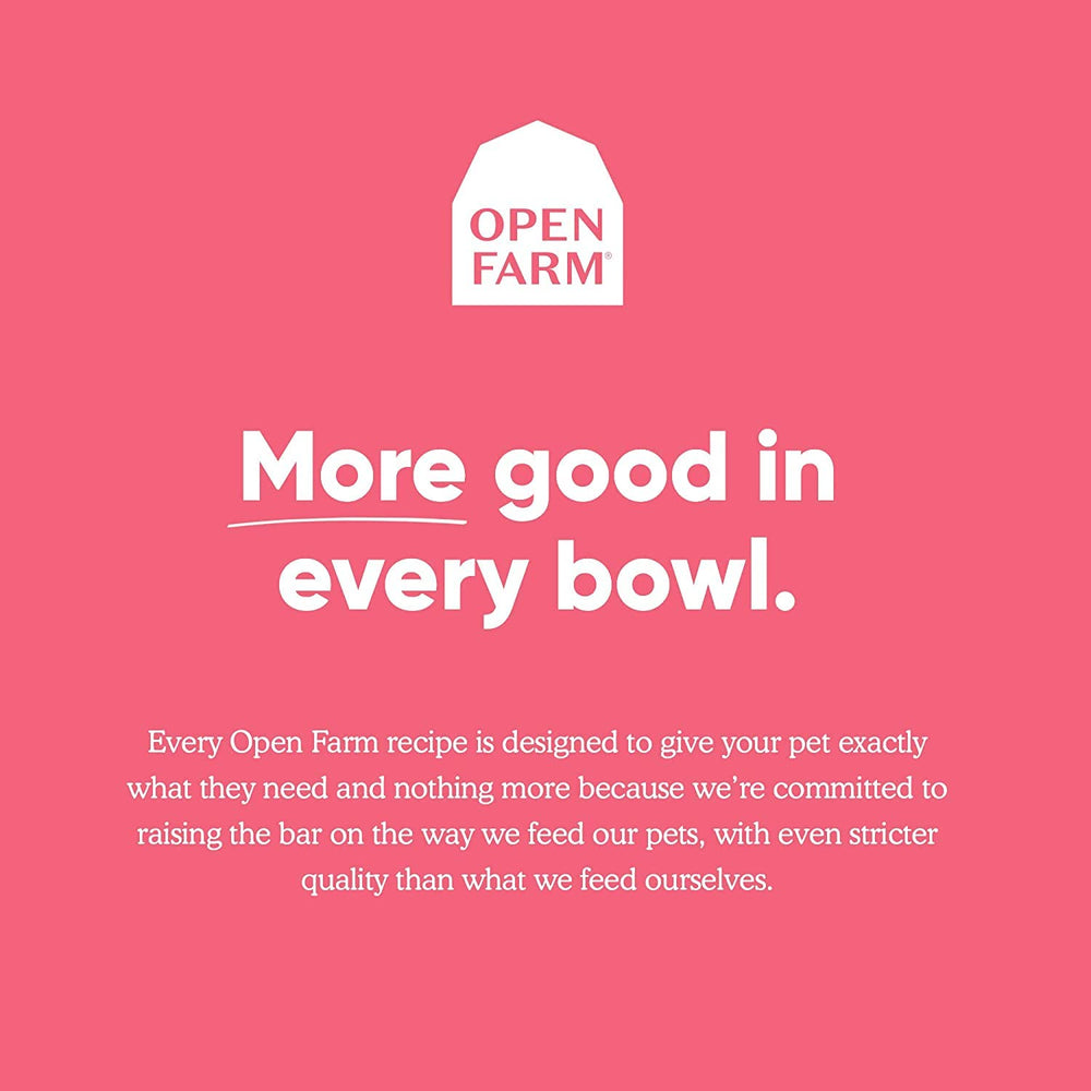 Open Farm origen 100% rastreable, trazabilidad clara de ingredientes para gatos.