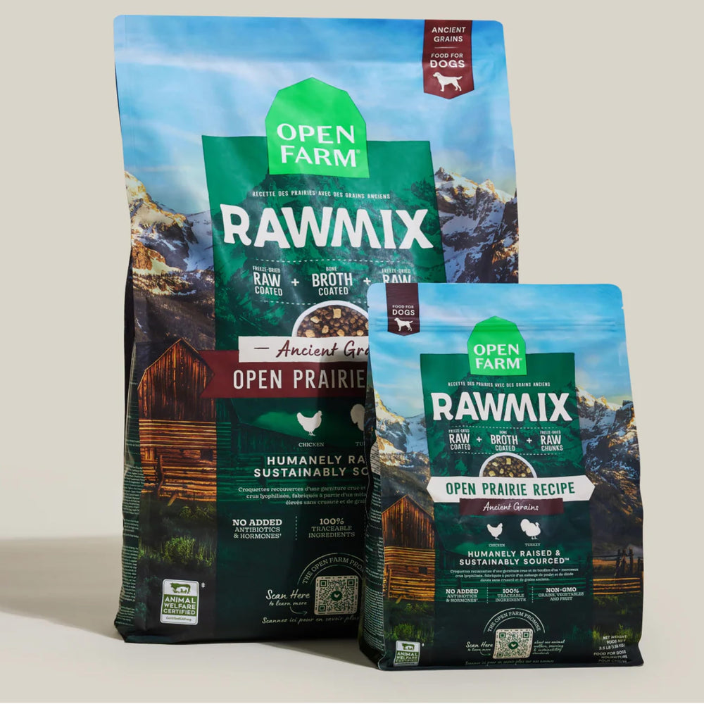 Open Farm RawMix, bolsa con trazabilidad por lote para transparencia.