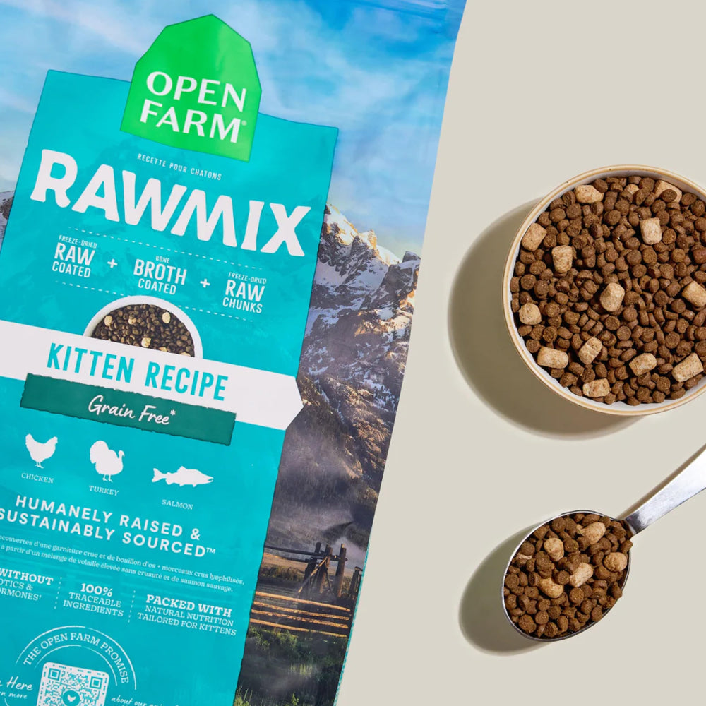 Open Farm RawMix mezcla pollo, pavo y salmón para gatitos