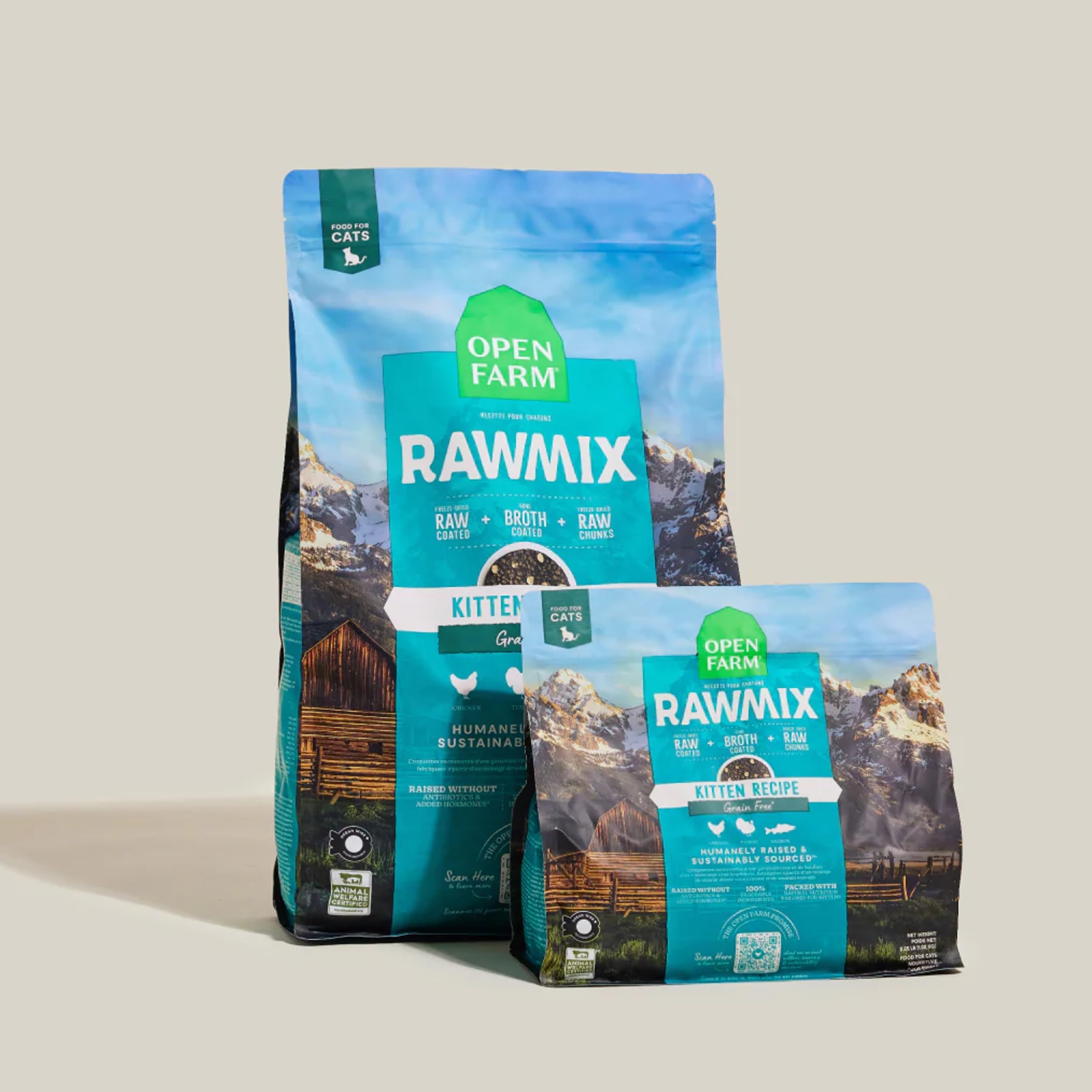 Open Farm RawMix proteína alta para desarrollo felino