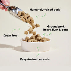 Open Farm receta cerdo humanamente criado, sabor natural para perros.