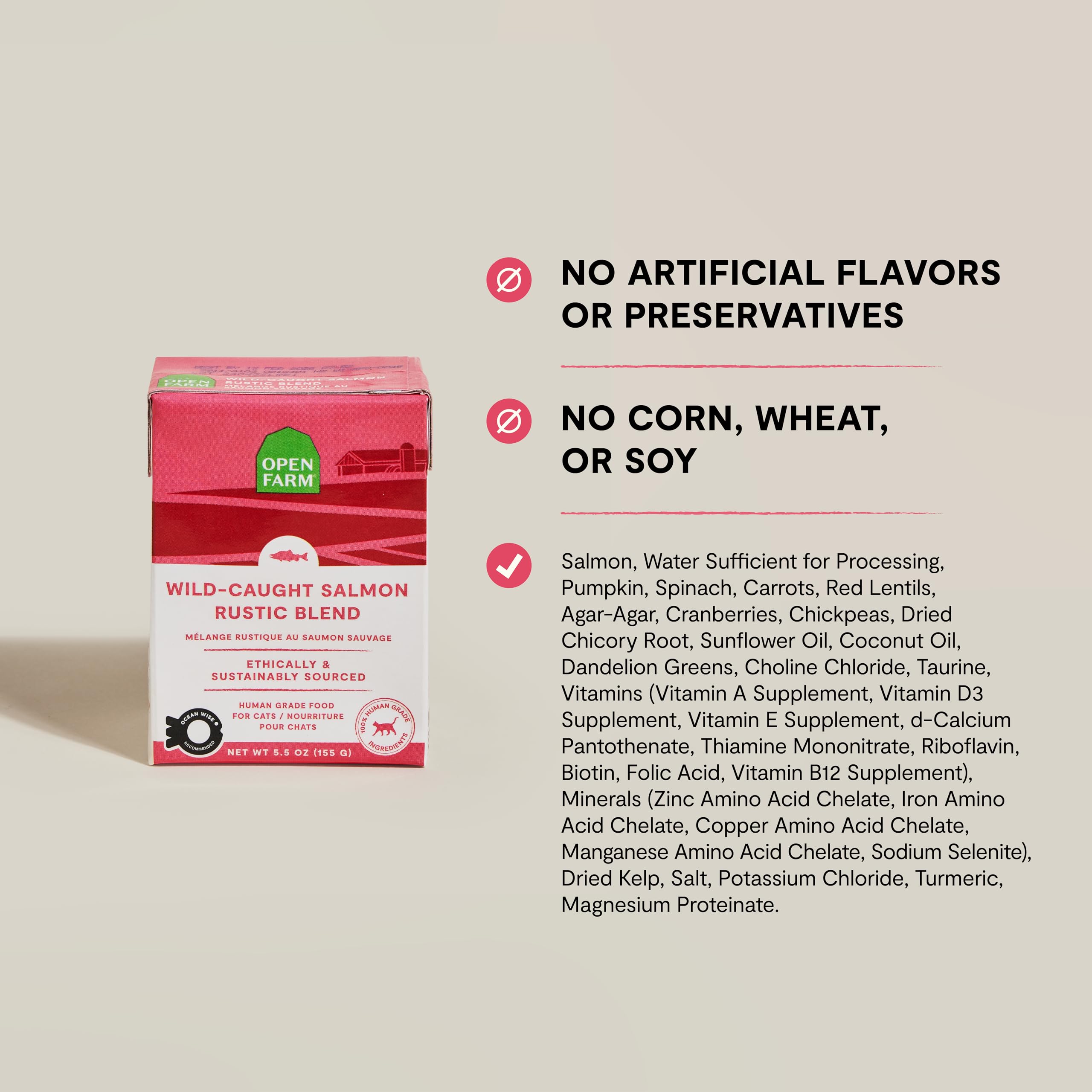 Open Farm Rustic Blend, empaque de 12 unidades de 5.5 oz para conveniencia.