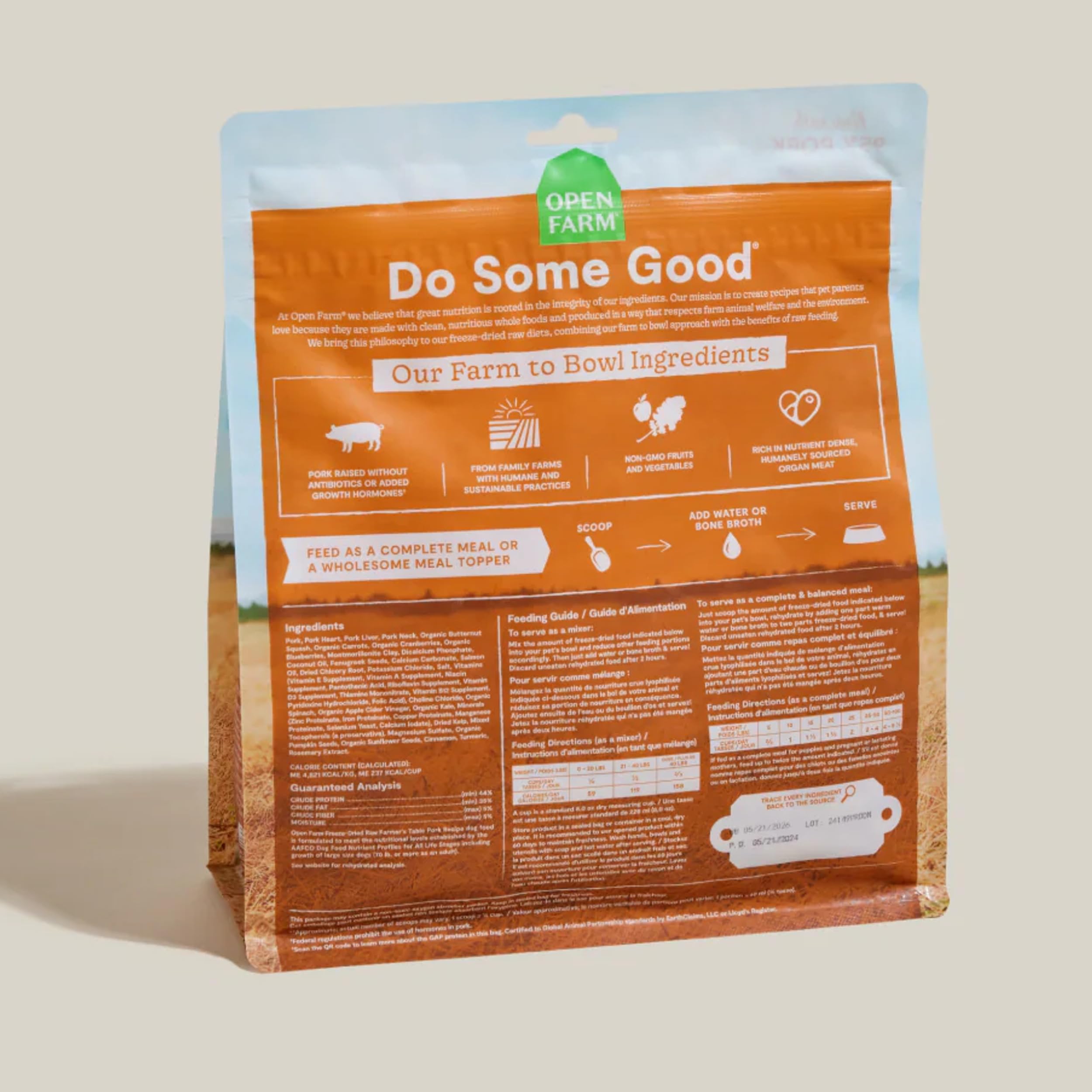 Open Farm superalimentos que apoyan una nutrición más completa.