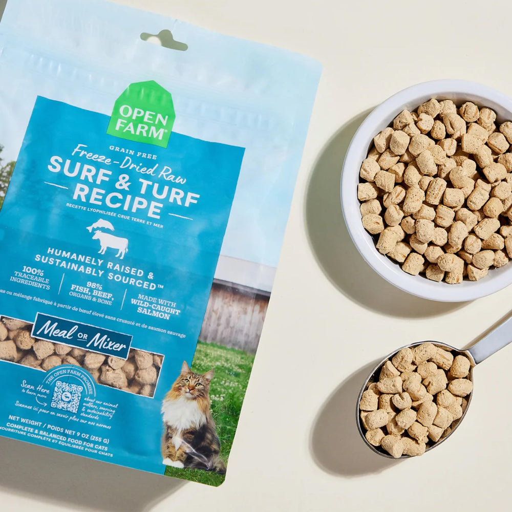 Open Farm Surf y Turf: ingredientes de alta proteína, carne y salmón, apoyo a la nutrición