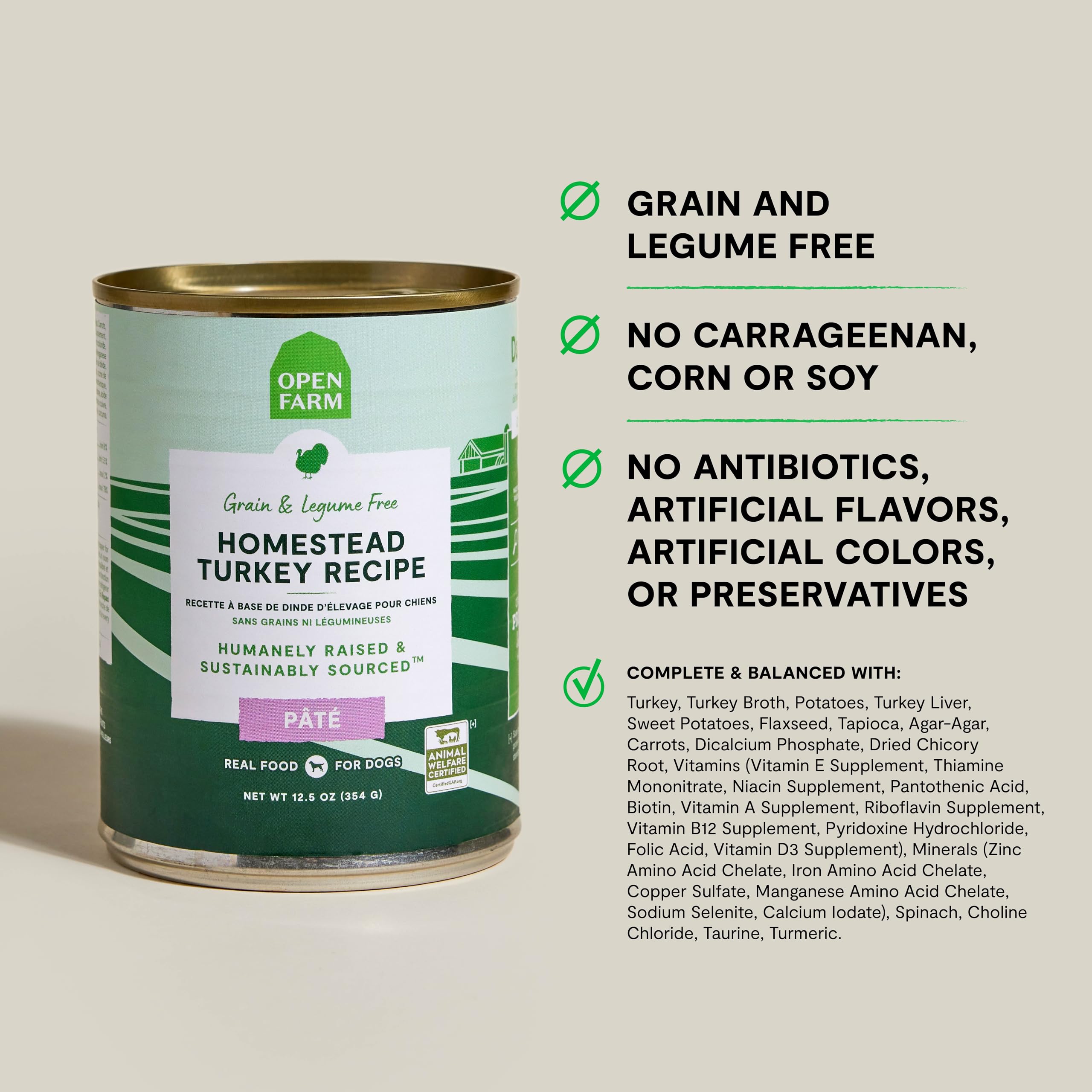 Open Farm Textura Pate Suave: ideal como comida principal o topper delicioso