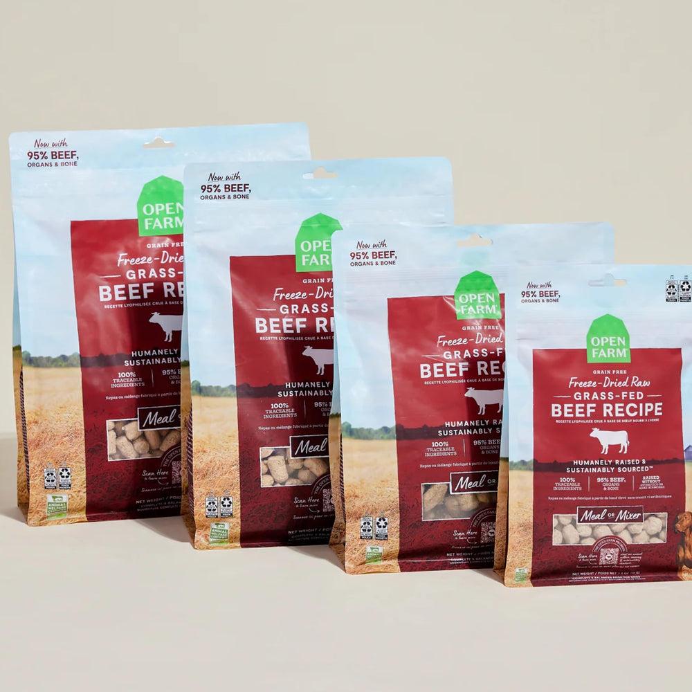 Open Farm Topping liofilizado para realzar el sabor de la comida diaria.