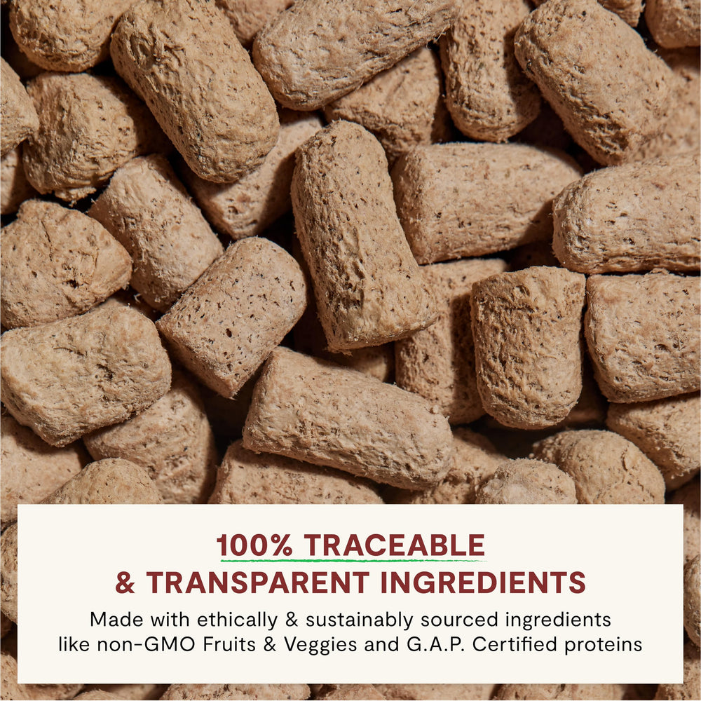 Open Farm RawMix: ingredientes trazables hechos en EE. UU. para confianza y transparencia.