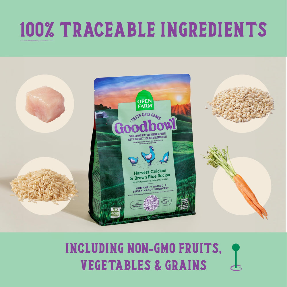 Open Farm Goodbowl producido en EE. UU. con ingredientes trazables