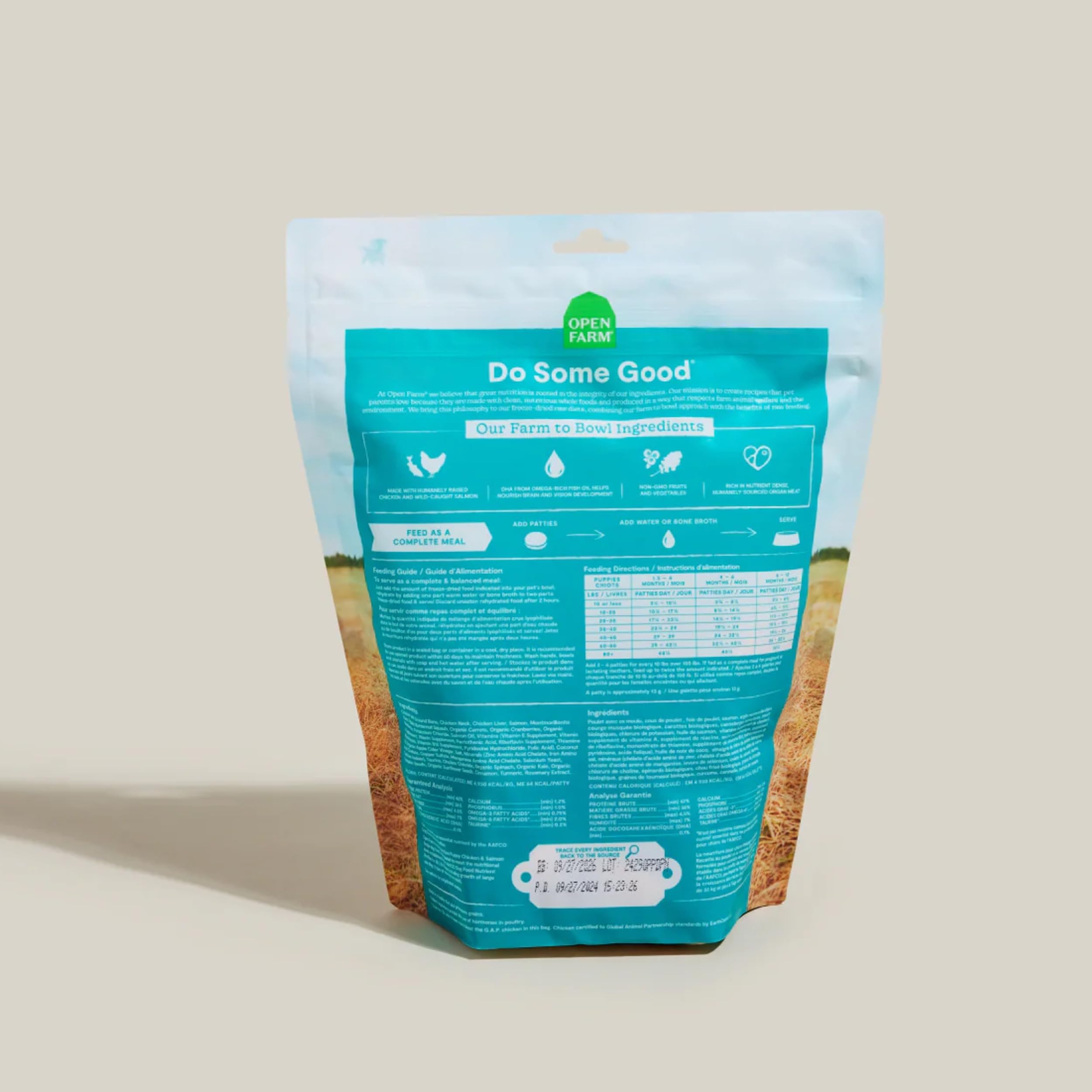 Open Farm Puppy-dha-samon: aporte de DHA de salmón para desarrollo cerebral y visual