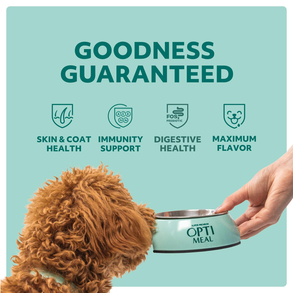 Optimeal ingredientes naturales para perros adultos pequeños, fórmula equilibrada.