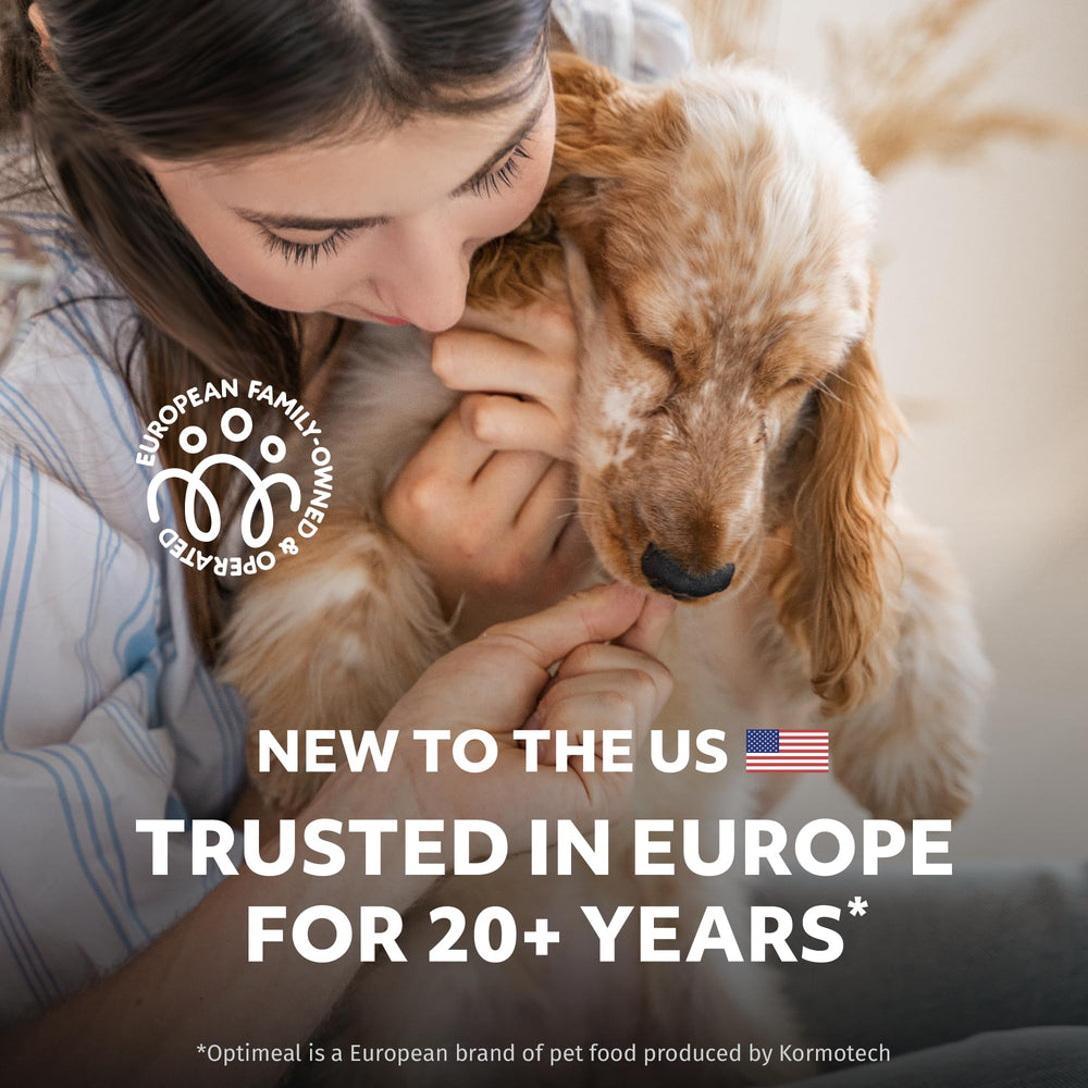 Optimeal, Omega-3 y Omega-6 para pelaje saludable en perros pequeños.