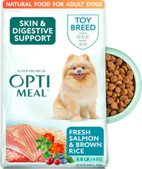 Optimeal Toy Breed: salmón como primer ingrediente para proteína fácilmente digerible.