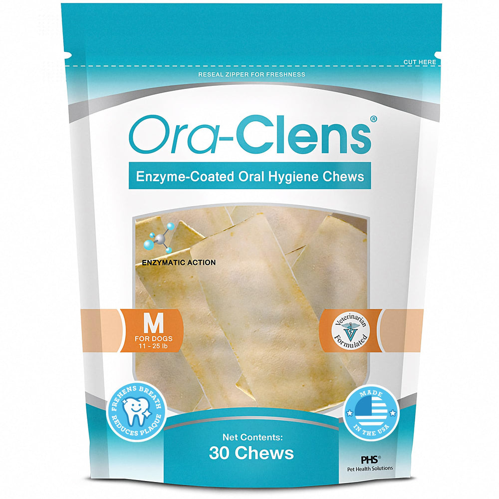 Ora-Clens chews dentales con textura abrasiva para limpieza al masticar