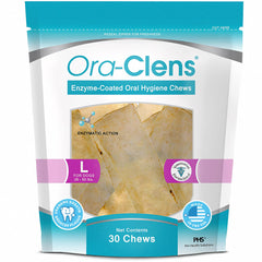 Ora-Clens masticables para perro grande, empaque visible para compra fácil.