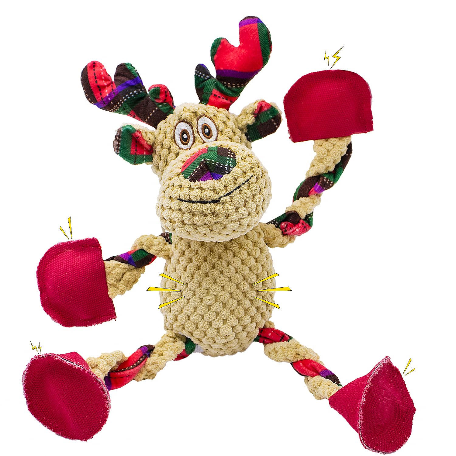 OraneeeO juguete ciervo navideño frente, ideal para juego interactivo y festivo.