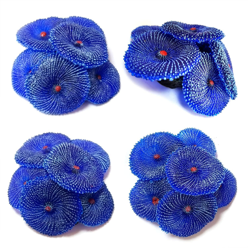 OrgMemory corales artificiales azules, 4 piezas, longitud 2,74 pulgadas, ofrecen refugio seguro para peces.