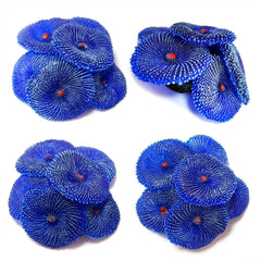 OrgMemory corales artificiales azules, 4 piezas, longitud 2,74 pulgadas, ofrecen refugio seguro para peces.