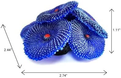OrgMemory corales artificiales azules, 4 piezas, altura 1,11 pulgadas, decoración versátil para acuario.