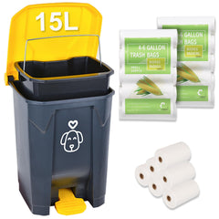 Origreen basurero exterior para perro con tapa y pedal, operación sin manos.