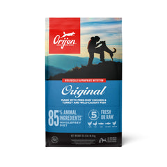 ORIJEN alimento para perro seco sin granos, receta original, ideal para perros activos.