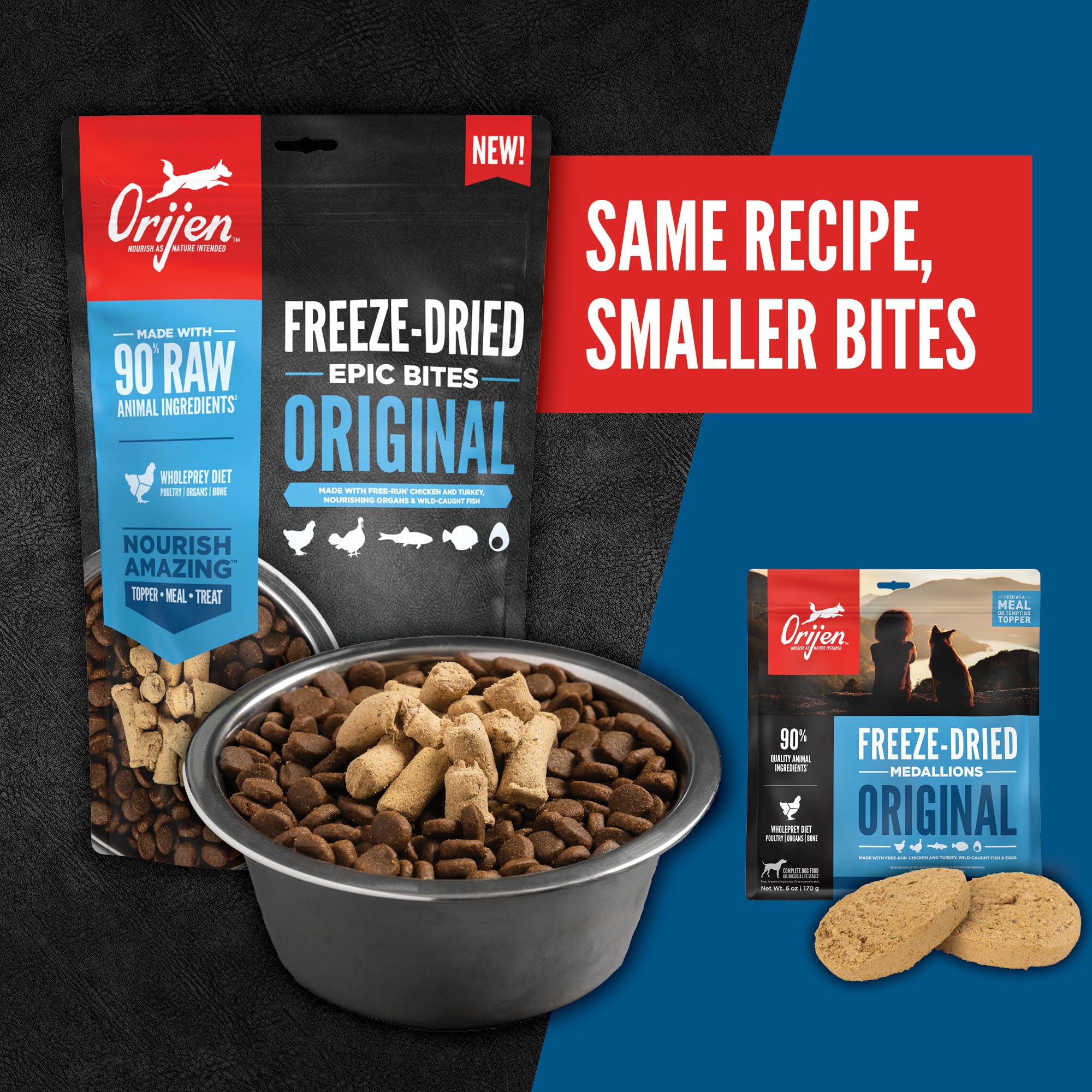 ORIJEN Epic Bites, premio para entrenamiento con sabor atractivo