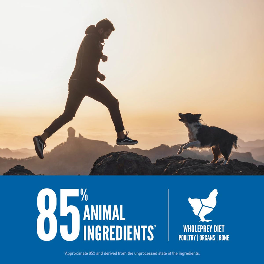 ORIJEN Original, ingredientes de presa entera con hígado y huesos para nutrientes completos.