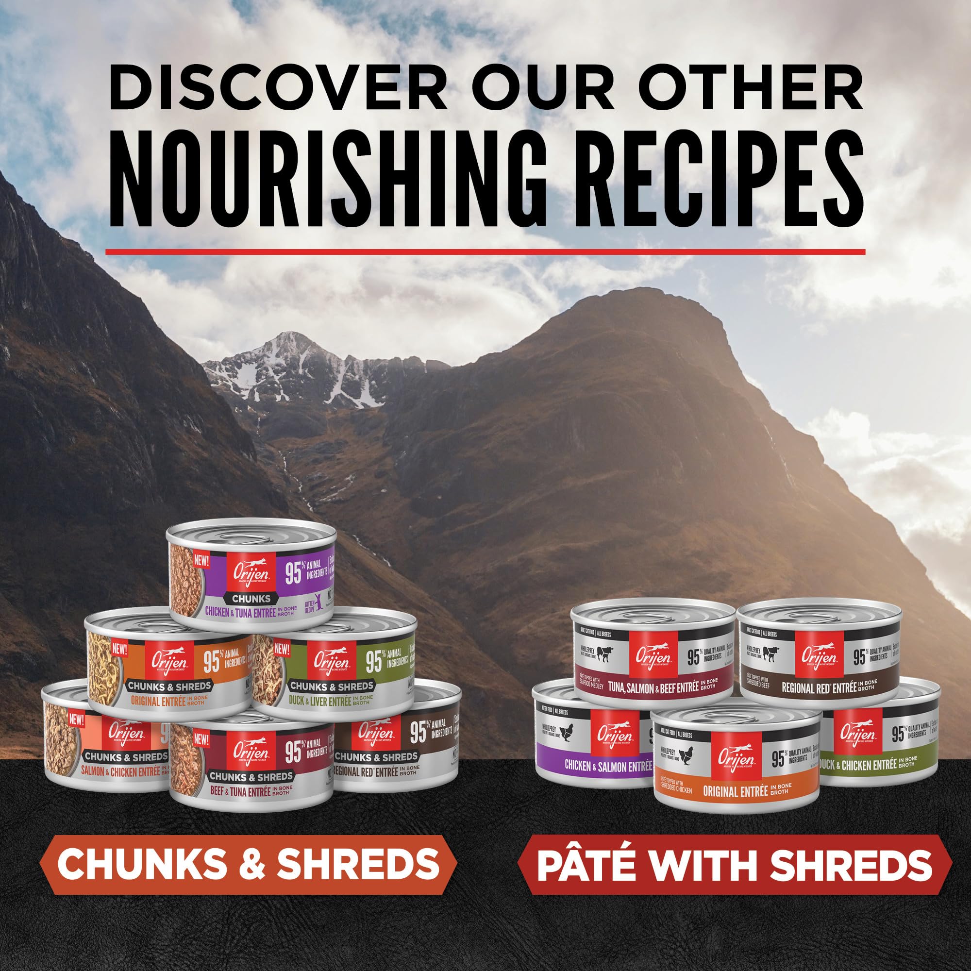 Pack de 24 latas ORIJEN paté de 3oz para alimentación conveniente.