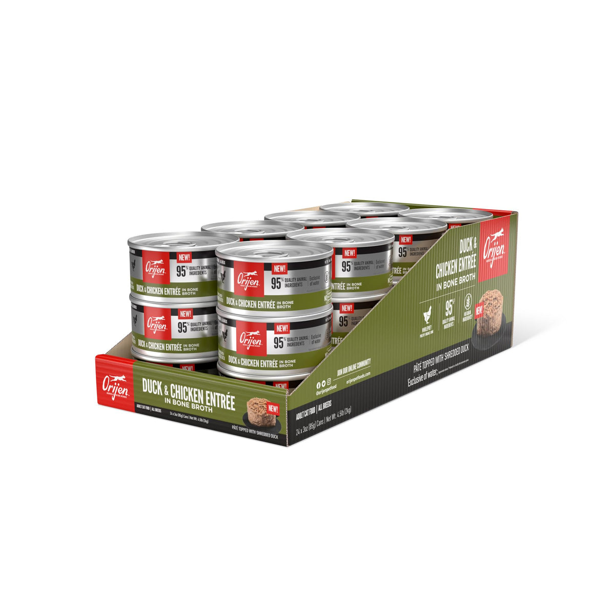 ORIJEN Premium Pate: lata de pato y pollo en caldo para hidratar.