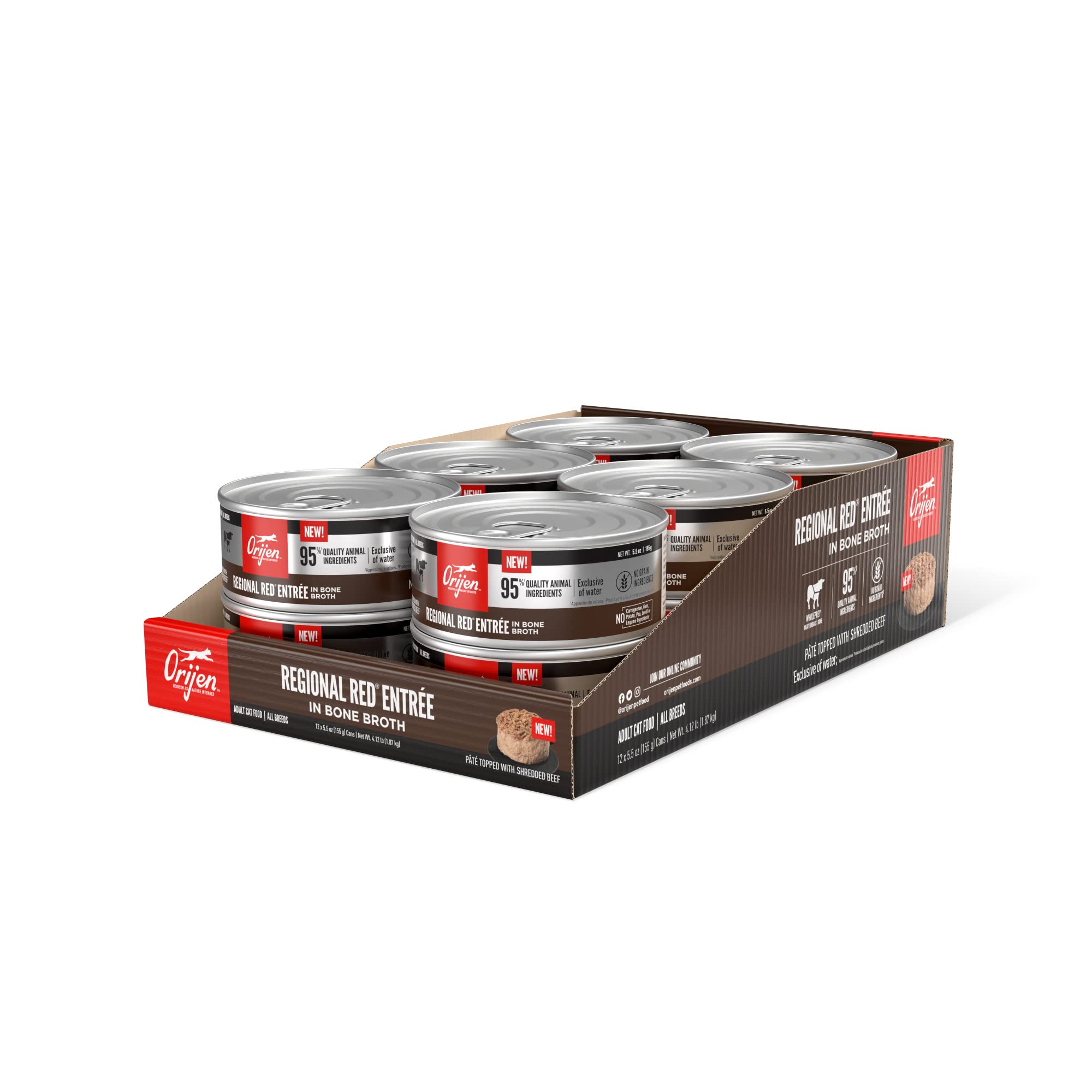 ORIJEN Regional Red Entrée en lata con caldo de huesos nutritivo para gatos