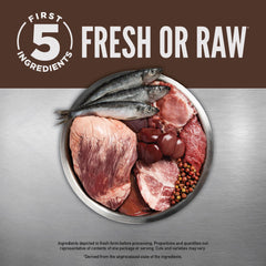 ORIJEN Regional Red primeros ingredientes carne de res, cerdo, caballa e hígado.